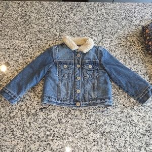GAP Blue Denim Sherpa Collar Jean Jacket